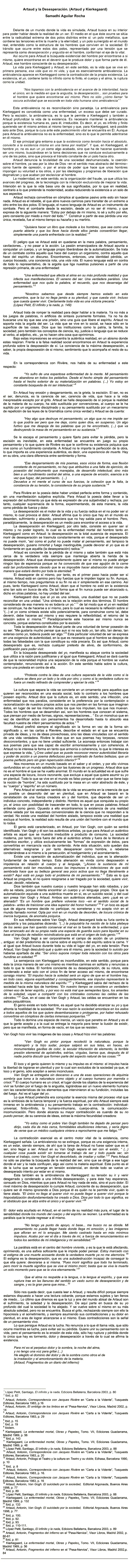 Artaud y la Desesperación. (feat. Kierkegaard)