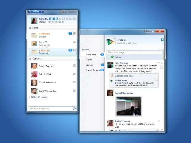 Conecta a Messenger, Skype, Facebook, GMail y otros servicio