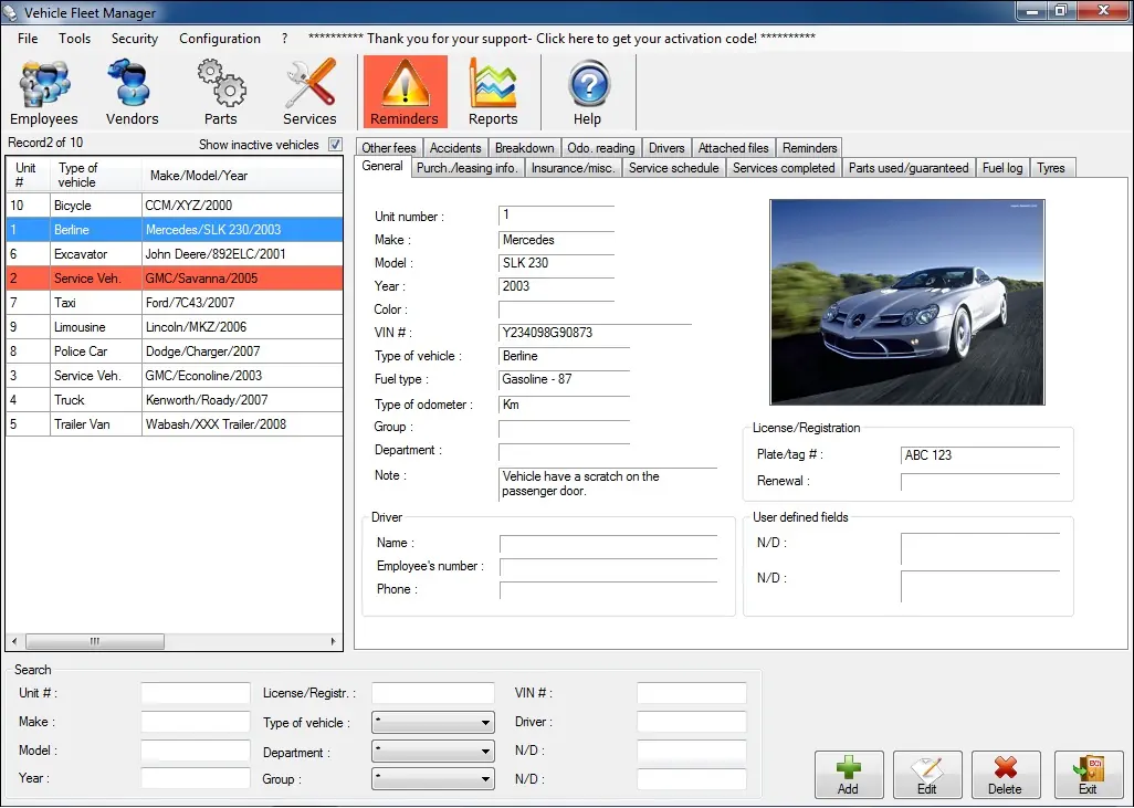 Vinity Soft Vehicle Fleet Manager