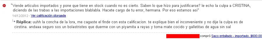 Calificaciones extremas de Mercadolibre - Nuevas
