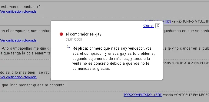Calificaciones extremas de Mercadolibre - Nuevas