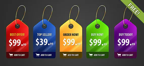 5 Libre Placas PSD Precio brillante 02