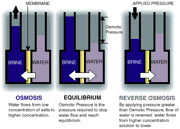 Osmosis inversa (potabilizacion de agua salada)