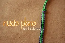 Pulsera: Nudo plano en 2 colores
