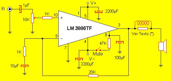 amplificador con lm3886