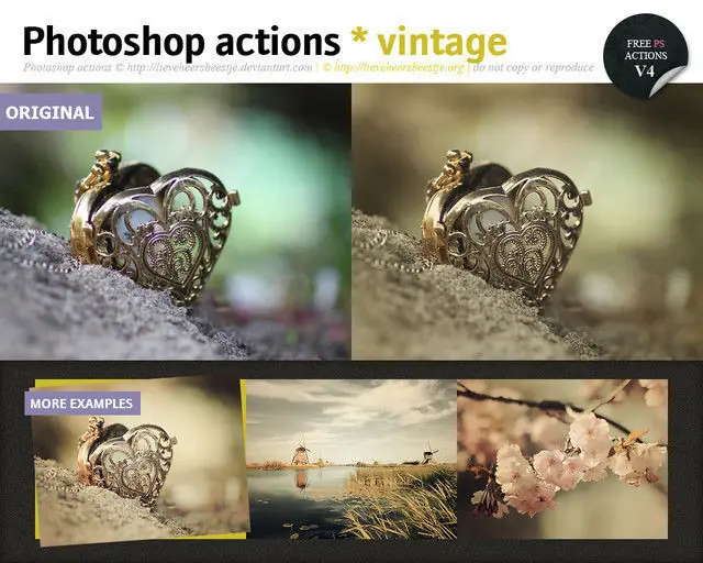 50+ Acciones más usados para Photoshop (Vintage)