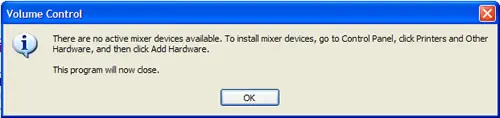 no hay dispositivo mezclador activo disponible