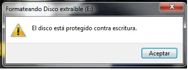 Disco protegido contra escritura! Solucion