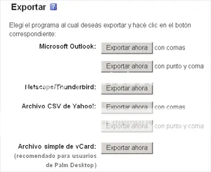 Exportar los contactos de Facebook a cualquier servicio