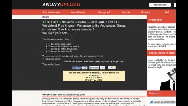 Anonymous denuncia que existe un clon de Megaupload