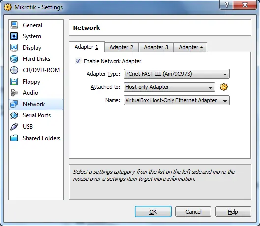 Cómo acceder utilizando Mikrotik winbox en Virtualbox