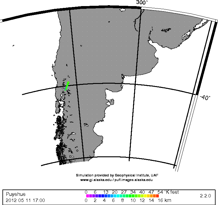 Puyehue.. hacia donde va la ceniza hoy?