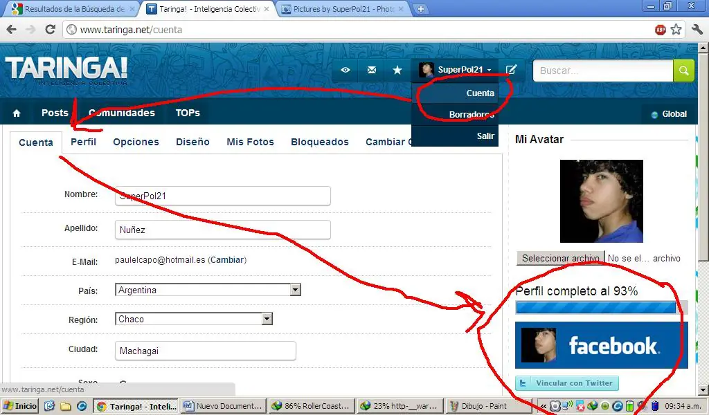 Vincular Taringa con Facebok o Twitter!! FACIL