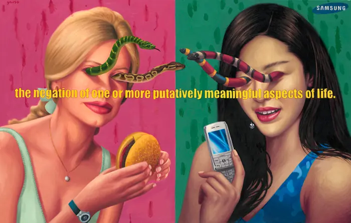 El arte de Alex Gross: Surrealismo que critica publicidad