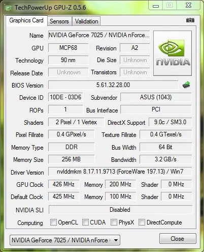 Juegos en Nvidia GeForce 7025/630 a