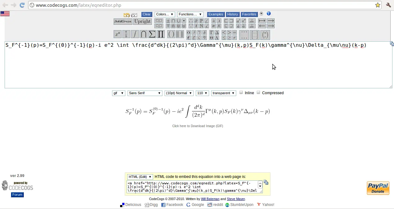 Editor en línea de ecuaciones en LaTeX