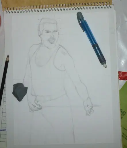 Freddie Mercury, dibujo a lápiz - mi primer Post-