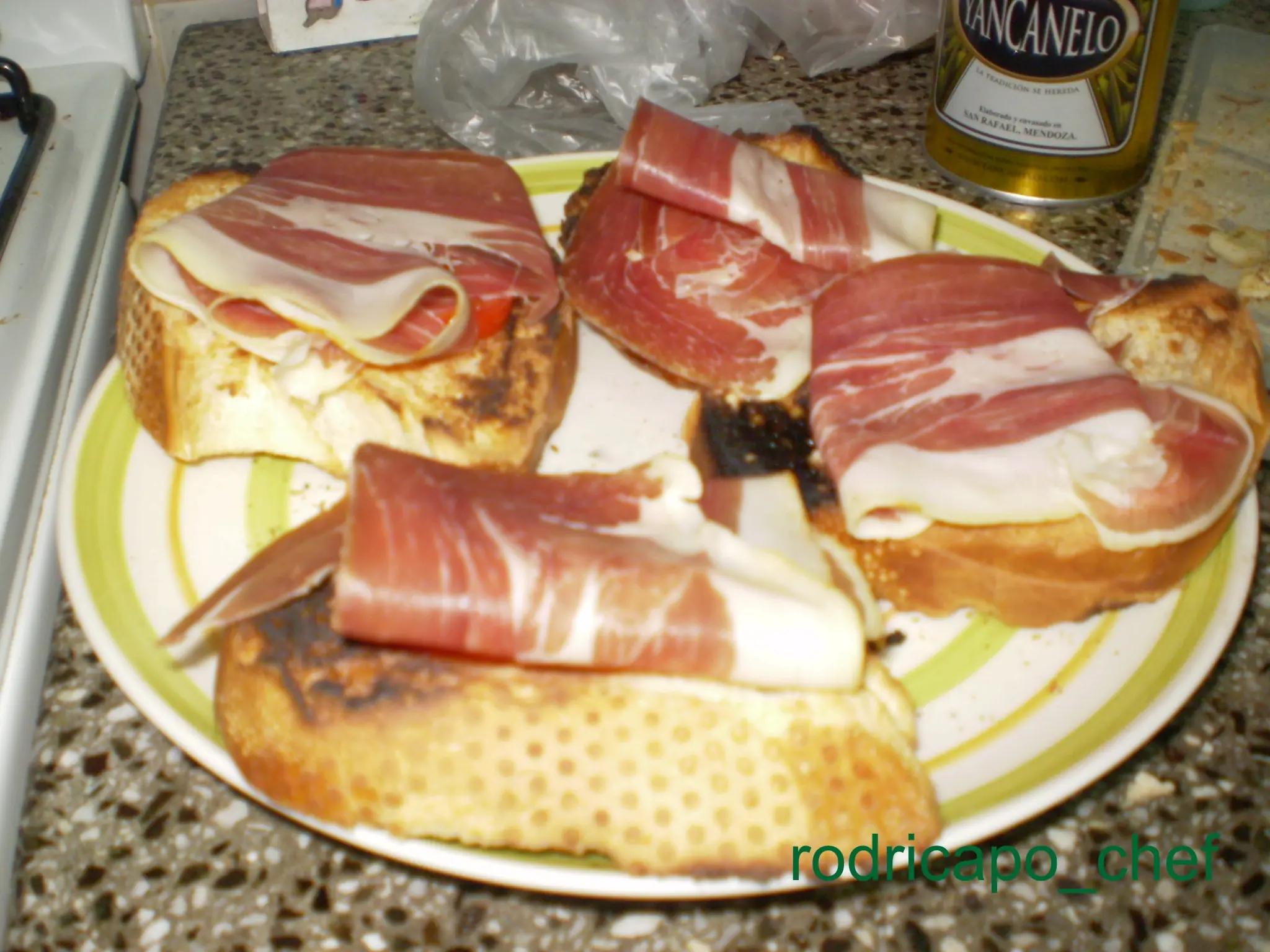 tostadas de jamon crudo (fotos propias hecho por mi)