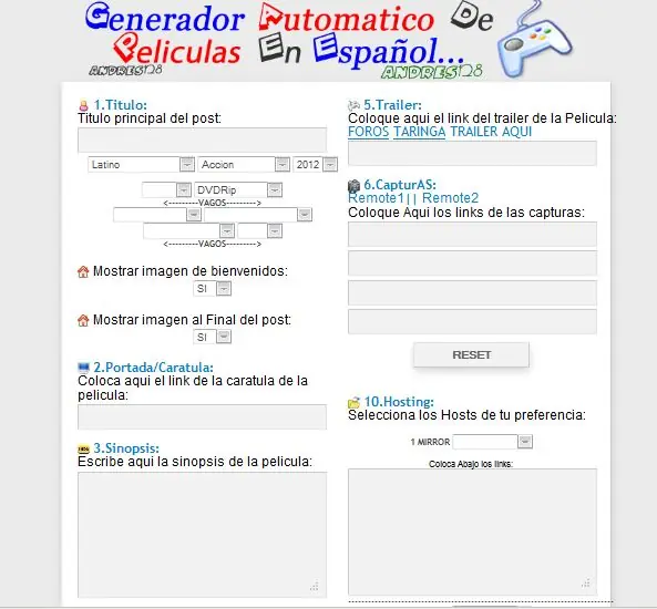 Generador de posts para foros {2012}