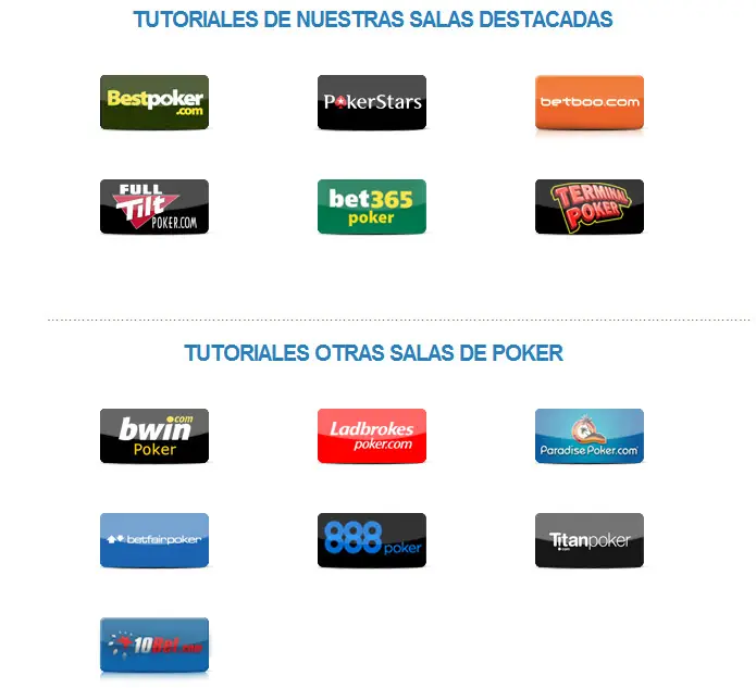 Todos los tutoriales para jugar Poker Online.