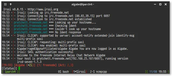 Irssi: Configuracion SASL en Freenode