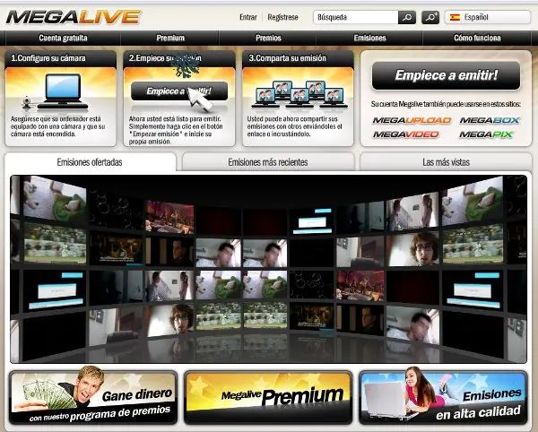Crea transmisiones en vivo con tu cámara web con Megalive