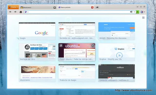 ¿Como quitar la nueva pestaña con miniaturas de Firefox?