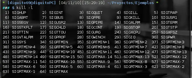 Trabajar con señales en bash y python.