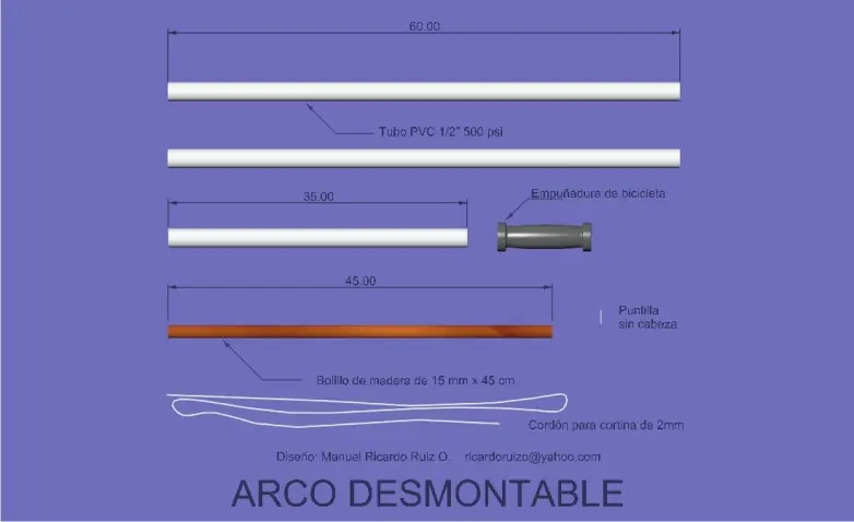 Como crear un arco desmontable barato, facil y eficaz..