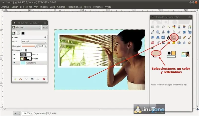 Crea un efecto fuera de marco con Gimp
