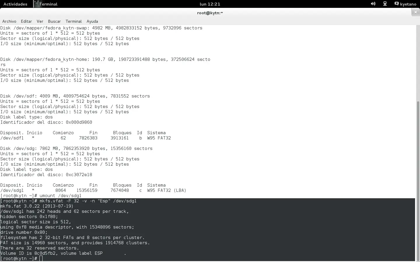 formatear usb[consola]