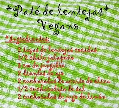 *Paté de lentejas. Vegano!*
