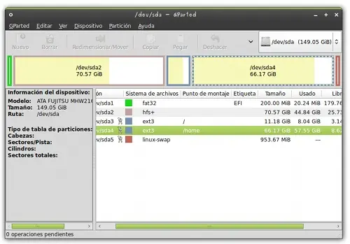 GParted 0.4.2 soporta Ext4