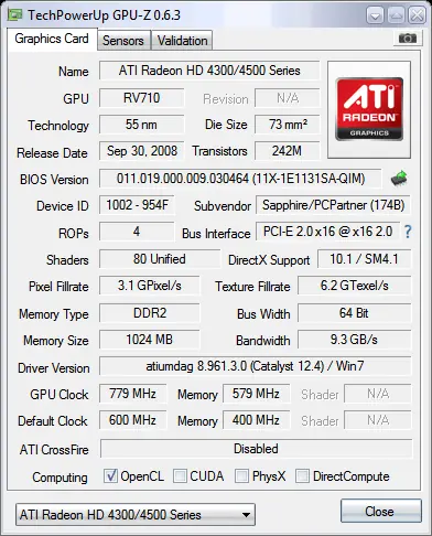 VmoD Ati Hd 4350 1gb sapphire