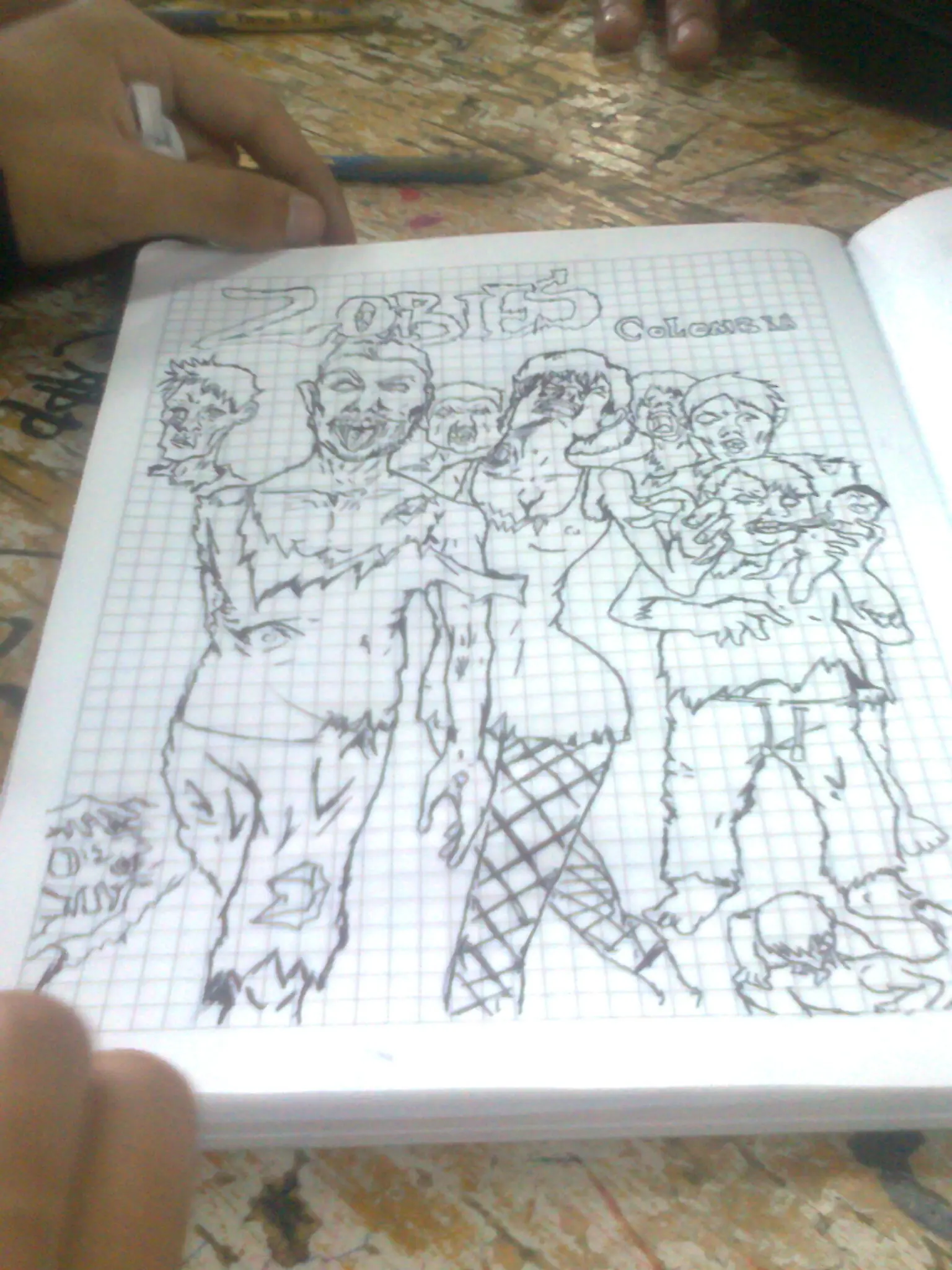 dibujo zombie