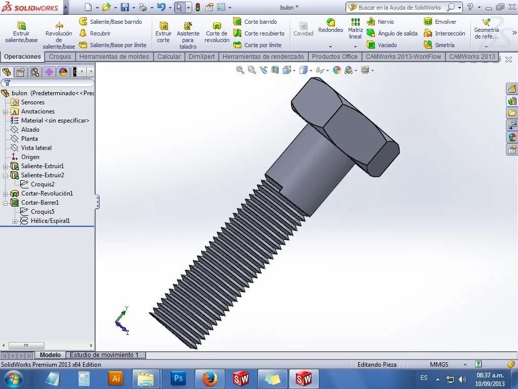 Solidworks: Hacer rosca [no cosmetica]