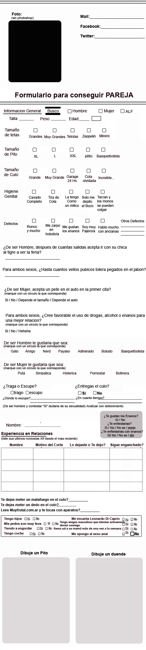 Formulario para conseguir pareja