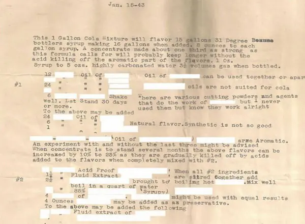 Subastan la fórmula de la Coca-Cola