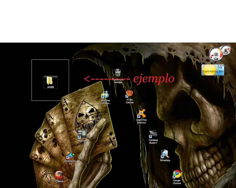 como poner tu nombre en la barra de tareas