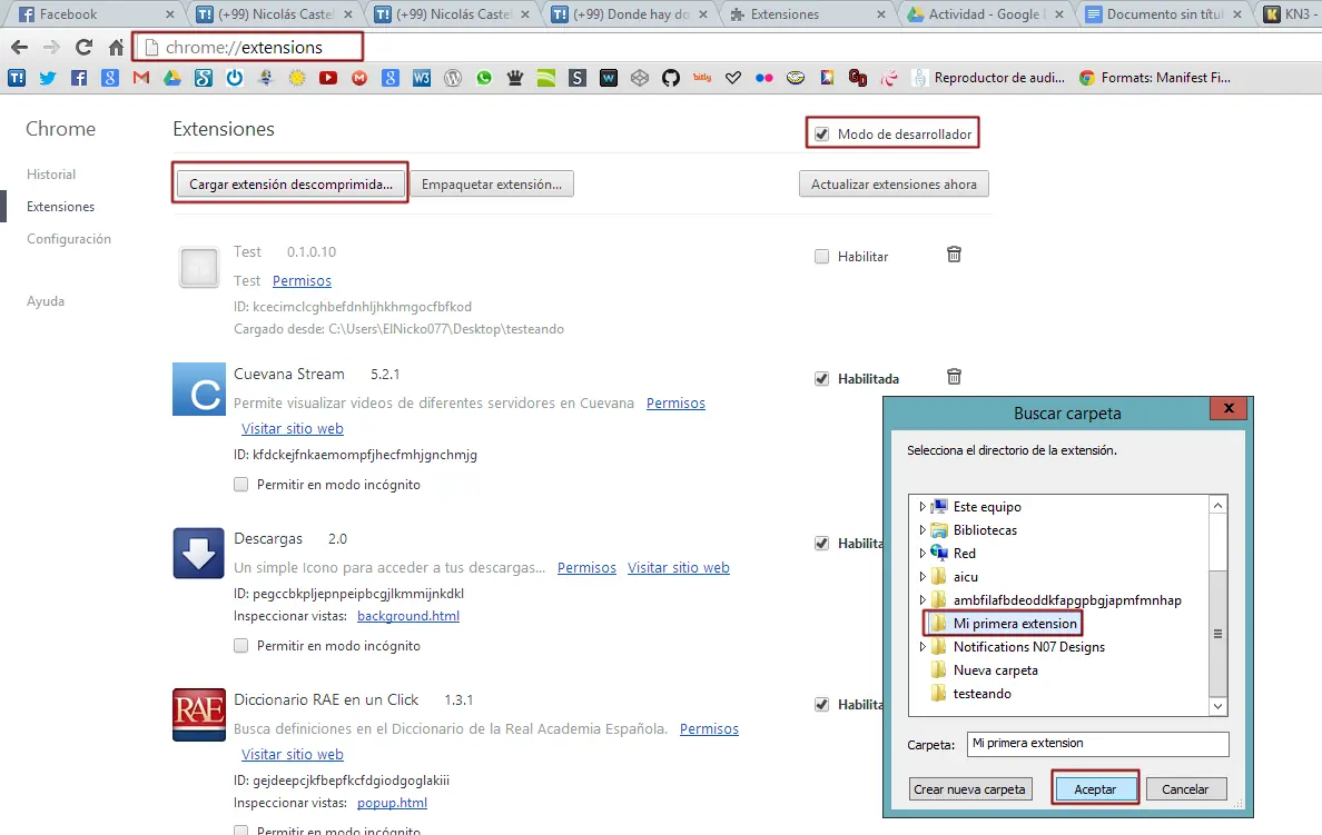 Extensiones Chrome