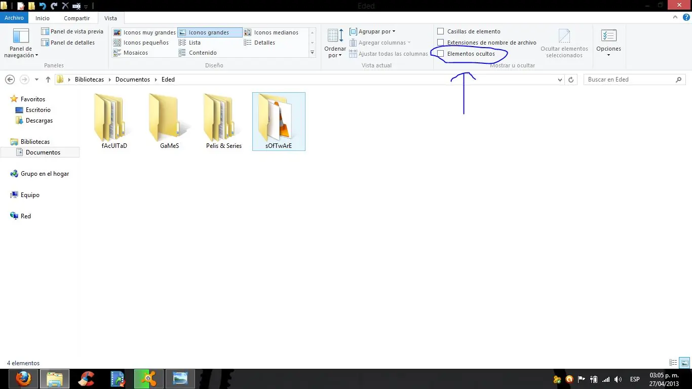 ocultar archivos