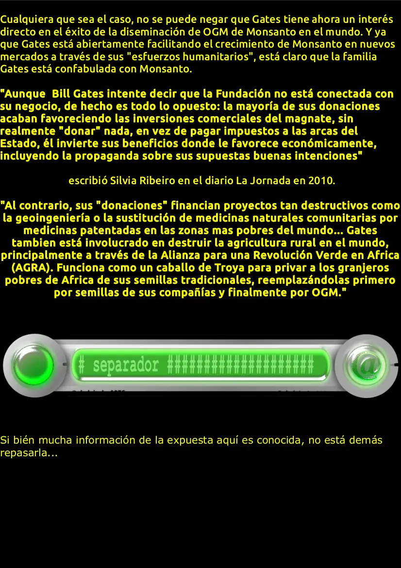 El trío del horror: Monsanto, Bill Gates y BlackWater