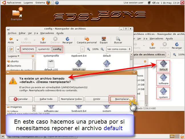 Solucion al error c:windowssystem32configsystem