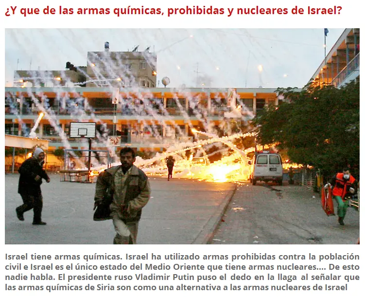 ¿Y que de las armas químicas,nucleares de Israel?