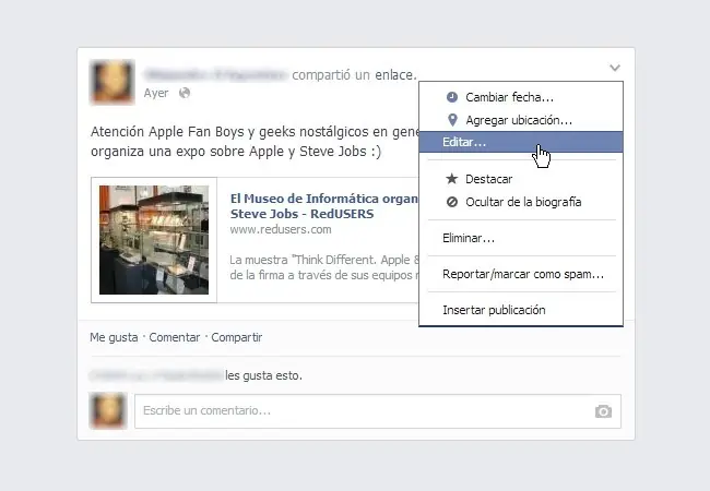 Facebook ahora permite editar las publicaciones