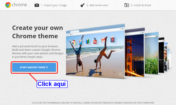 Como crear temas para Google Chrome