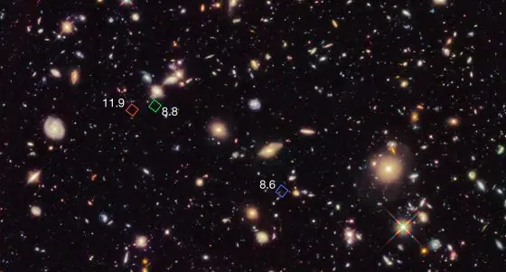 El ‘Hubble’ descubre un grupo de siete galaxias del univ