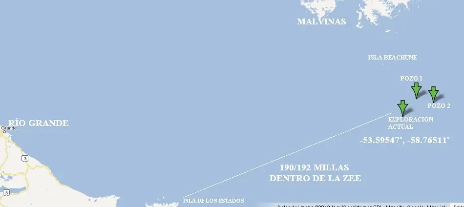 La plataforma petrolera británica dentro de la ZEEargentina