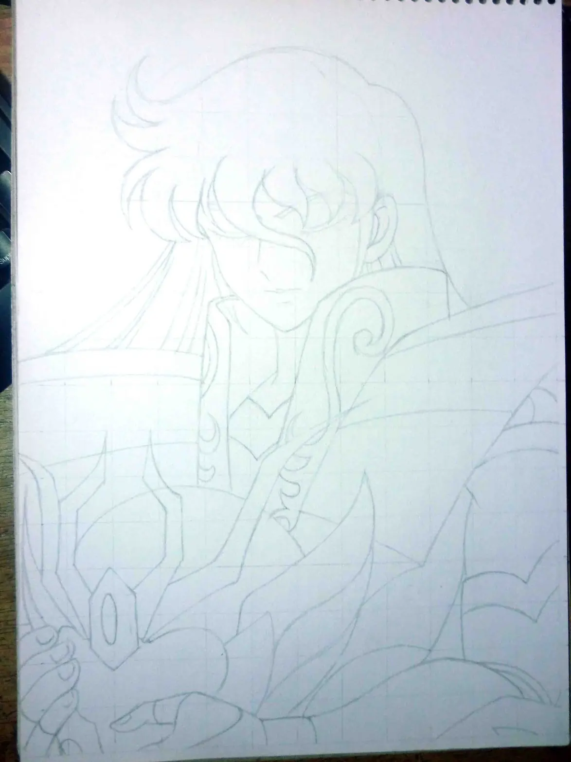 Mi dibujo de Shaka de Virgo + yapa de Saori Kido