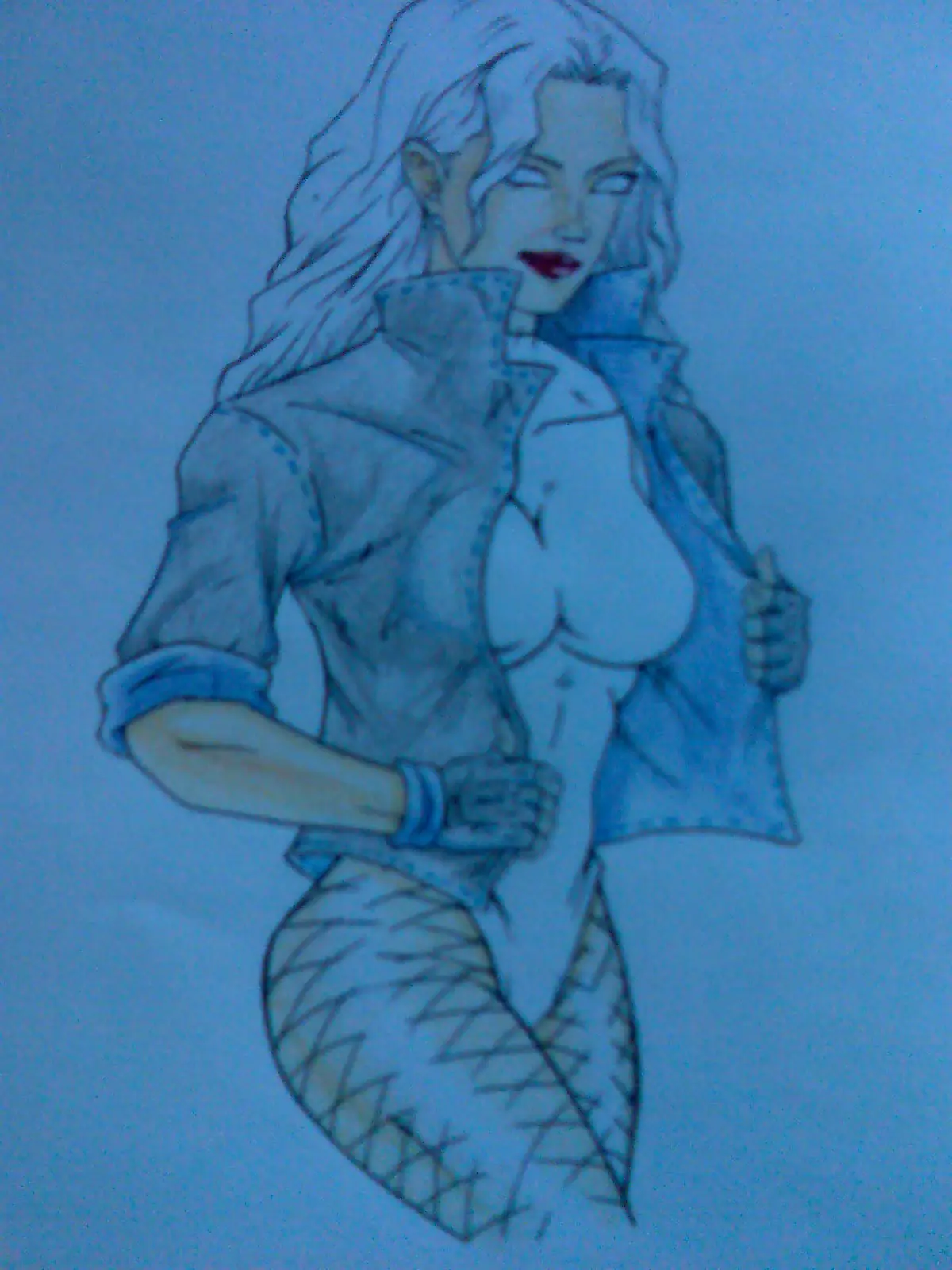 dibujando a Kanu de ikkitousen !!(y black cannary)